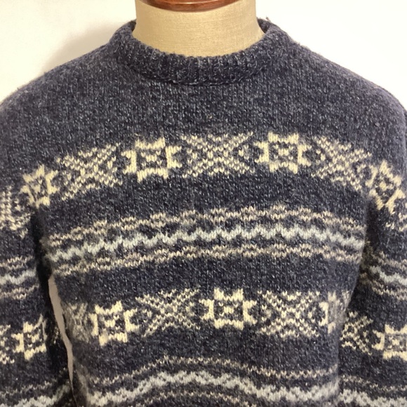 Fishermans style Wool Sweater Vintage Royal North Mills Mens size large - Picture 2 of 8